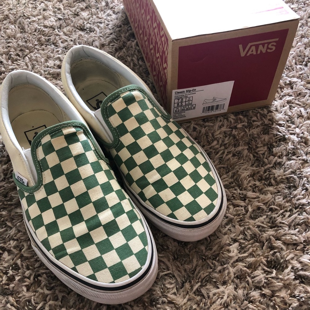 Green checkered vans
